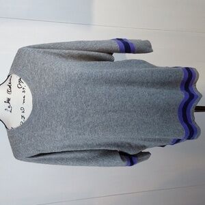 Two Bees Cashmere|Gray/Purple Soft Wool/ Cashmere Sweater Cozy Preppy Sz.L/XL